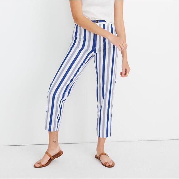 Madewell Tapered Pants in Stripe - Picture 1 of 5